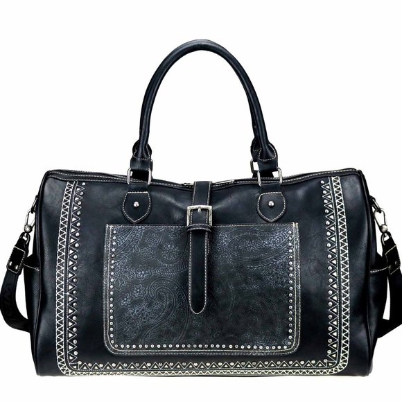 Montana West Handbags - NWT Montana West Buckle Duffel Bag Black